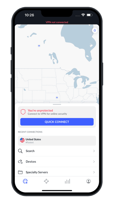Die NordVPN-App